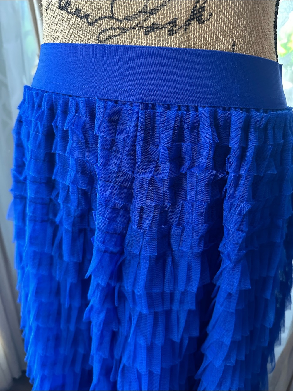 Royal Blue High-Low Tiered Ruffle Maxi Skirt - Women - Picture 3 of 9